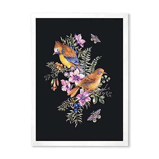 DesignQ Little Bird On Colourful Bouquet Of Wildflowers
