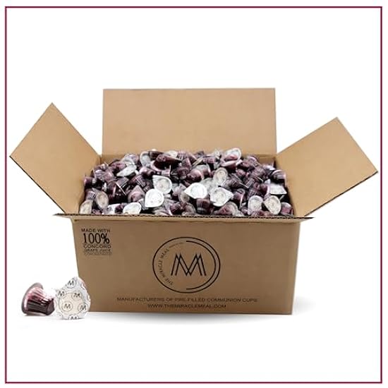 The Miracle Meal Pre-filled Communion Cups and Wafer Set - Box of 1000 - with 100% Trusted Concord Grape Juice & Wafer - Made in the USA - Premium Quality Guaranteed 216980684
