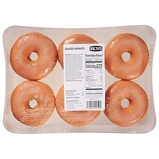 Richs Glazed Yeast Ring Donut, 0.938 Pound - 8 per case