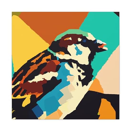 House Sparrow Pop Art - Canvas 30″ x 30″ / Premium Gall