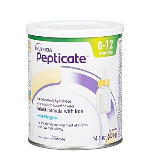 Pepticate Baby Formula, Hypoallergenic Powdered Infant Formula for Cow Milk Allergy, with Omega 3 DHA, ARA, Iron & Prebiotics, 14.1oz 327006752