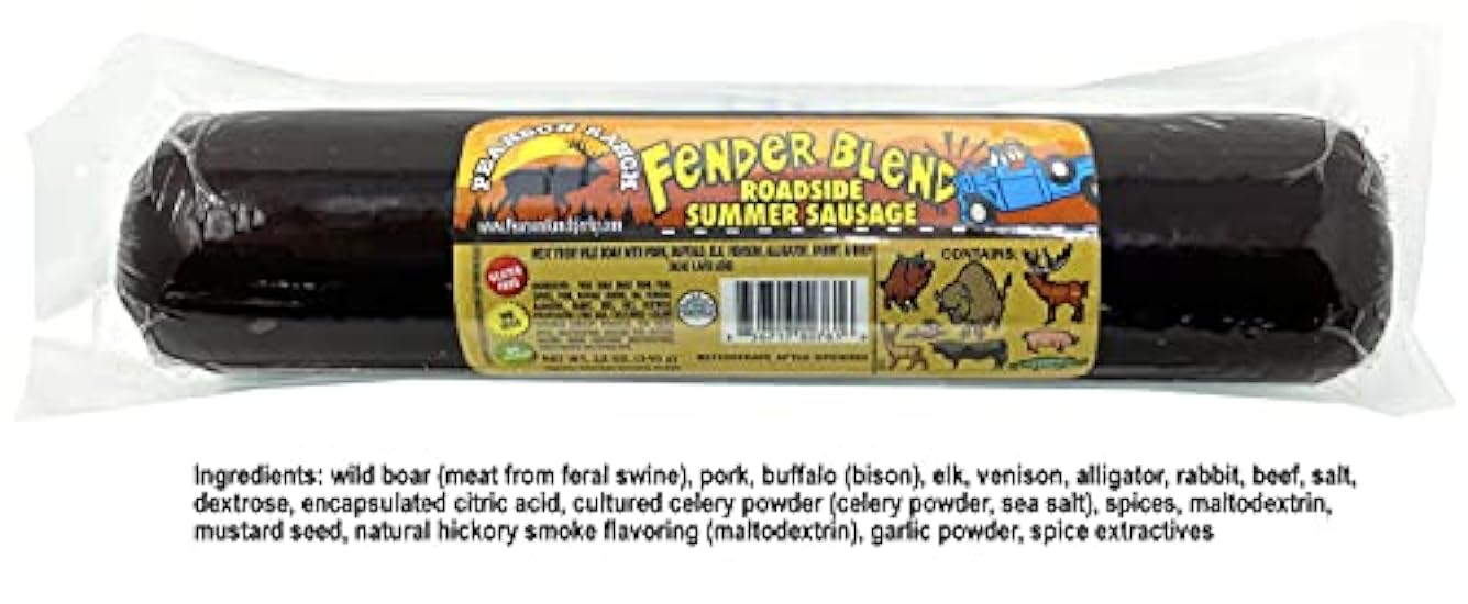 Pearson Ranch Game Meat Summer Sausage Variety Pack of 5 – Elk, Buffalo, Venison, Wild Boar, & Fender Blend (rabbit, alligator, venison, elk, buffalo, beef, pork, & wild boar) Exotic Meat Summer Sausage Pack, Gluten-Free, MSG-Free 826651270