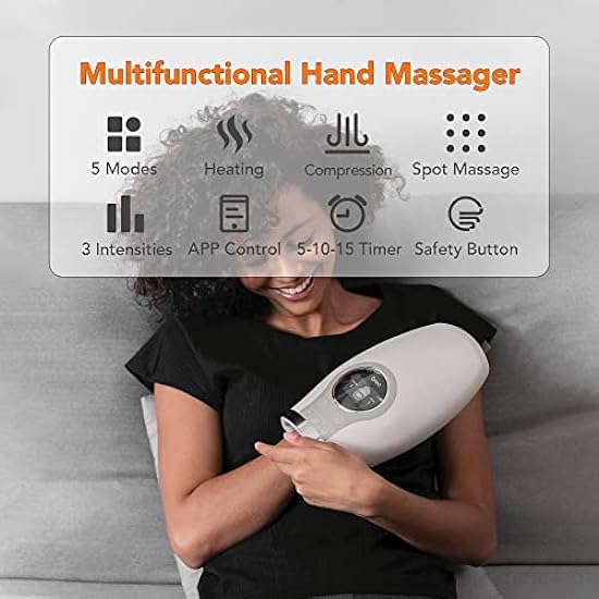 Breo WOWOS Hand Massager with Heating Function, APP Control, Cordless, Smart Massage for Lady, Finger, Hand Pain Relief 280819399