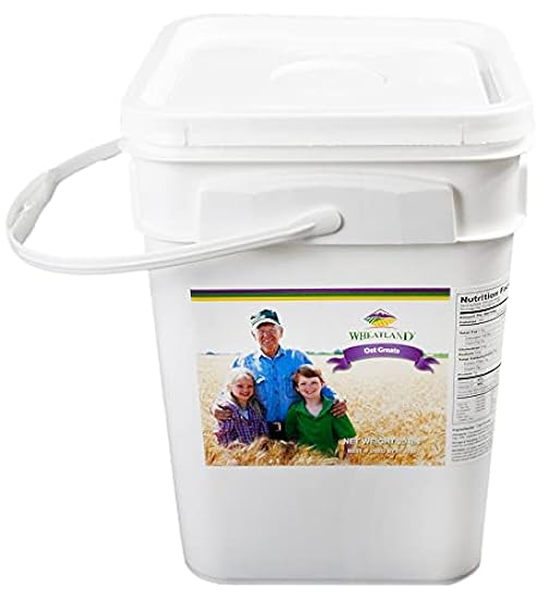 Wheatland Oat Groats • 20 Pound Bucket with Mylar lining • USA Grown • Non-GMO • Lab Tested • Sproutable • Whole Grain • Emergency Food Storage 15 year shelf life 915111251
