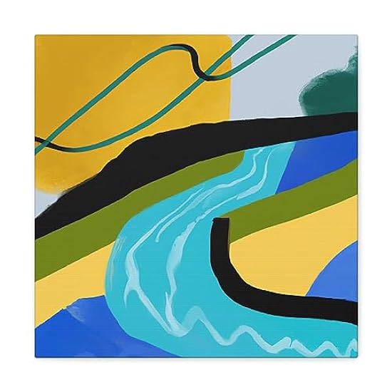 Lake reflections in Blue - Canvas 16″ x 16″ / Premium G