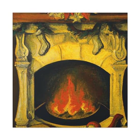 Fireside Classical Reflection - Canvas 30″ x 30″ / Prem