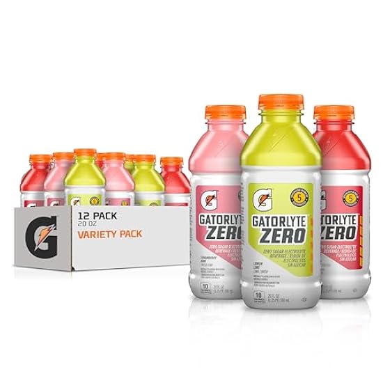 Gatorlyte Zero Variety Pack, Zero Sugar Hydration, 20 Fl Oz (Pack of 12) 260505517
