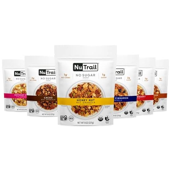 NuTrail Nut Granola, Variety Pack, No Sugar Added, Glut
