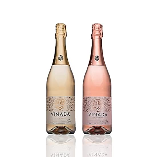 VINADA - Sparkling Gold & Rosé Variety Pack - Zero Alcohol Wine - 750 ml (2 Glass Bottles) 215228153