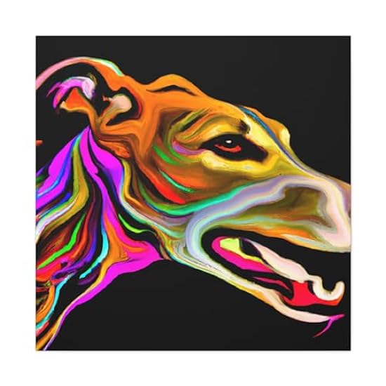 Greyhound in Motion - Canvas 36″ x 36″ / Premium Galler