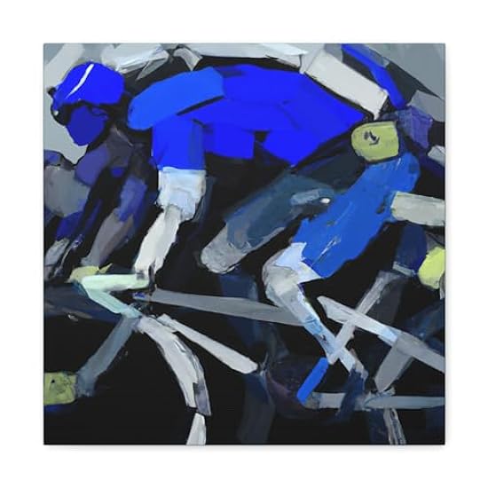 Biking Through Abstraction - Canvas 16″ x 16″ / Premium