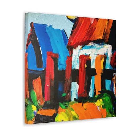 Fauvist Barn Spectacle - Canvas 16″ x 16″ / Premium Gallery Wraps (1.25″) 87339934