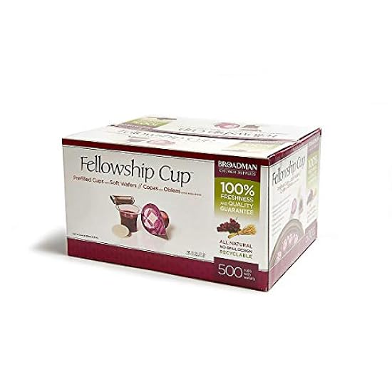 Broadman Church Supplies Pre-filled Communion Fellowship Cup, Juice and Wafer Set, 500 Count 303235028