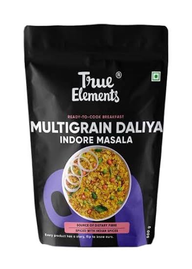 True Elements Multigrain Dalia Indore Masala 500gm - Breakfast Food, Fibre Rich Dalia 176774116