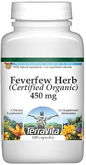 Feverfew Herb (Certified Organic) - 450 mg (100 Capsule