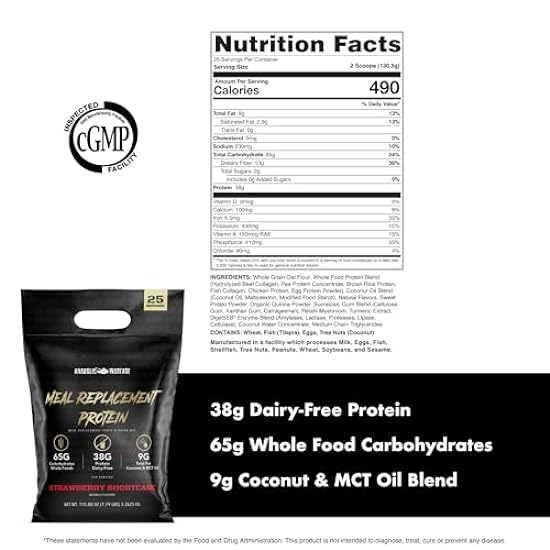 Meal Replacement Protein Whole Food Meal Replacement Protein Shake, Strawberry Shortcake, 25 Servings 454154405