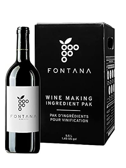Fontana Pinot Noir Wine Kit | Wine Making Ingredient Kit - 6 Gallon Wine Kit | Premium Ingredients for DIY Wine Making | Makes 30 Bottles of Wine 330940333