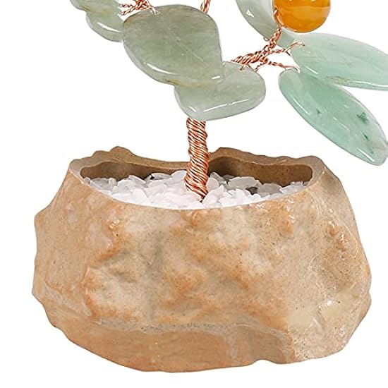 MKYOKO Artificial Bonsai Tree Small Stone Pot Money Tree Feng Shui Crystal Bonsai Tree Gemstone Tree Ornament for Home Office Decoration Wealth Healing Gift Simulation Bonsai Trees (Color : B) (D 779562354