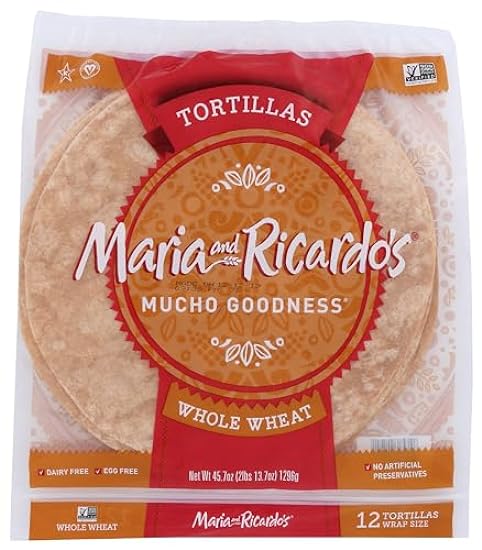 Maria & Ricardos Tortilla 1In Whole wheat Organic, 3.74