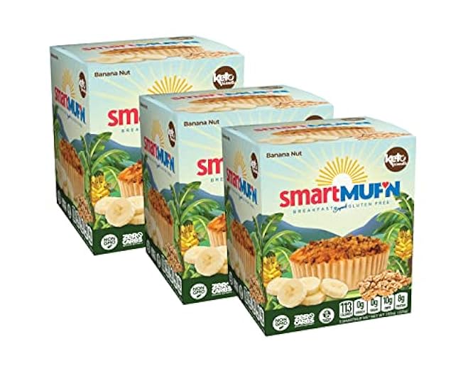 Smart Baking Company Smartmuf´n, Gluten-free, Sugar-free Keto Snack Breakfast Muffin (Banana Nut, 3 Boxes) 12156548
