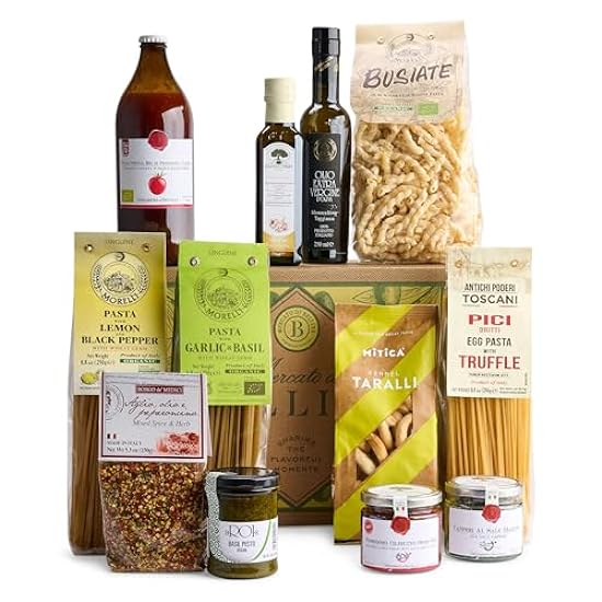 Bellina Italy´s Finest Artisanal Italian Gift Basket - Gourmet Gift Basket - All Natural, Pasta Gift Basket - Ideal for Holiday Food & Beverage Gifts, a Sympathy Gift Basket or a Congratulations Gift Basket 203620