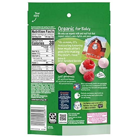 Gerber Baby Snacks Organic Yogurt Melts, Red Berries, 1 Ounce (Pack of 7) 424142923