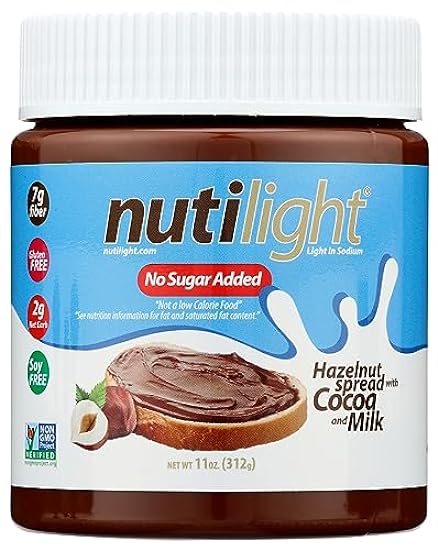 Nutilight No Sugar Added Keto-friendly Hazelnut Spread and Milk Chocolate 11 Ounces (Pack of 4) 520094712