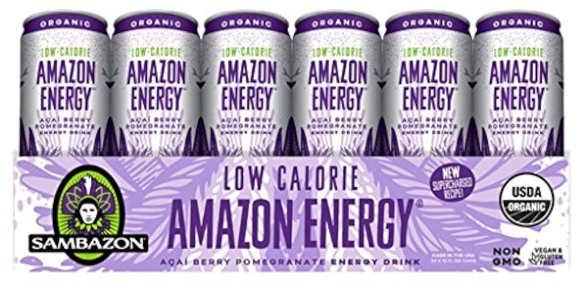 Sambazon Organic Low Calorie Energy Drink, Acai Berry a