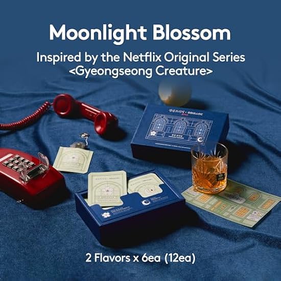 OSULLOC Moonlight Blossom X Netflix Original Series ´Gyeongseong Creature´ Seasonal Limited Edition, Curated Tea Sampler, Gift sets, (12 count, 2 flavors x 6 ea) 47729763