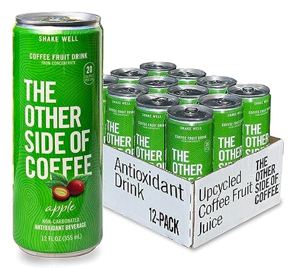 Antioxidant Healthy Drink. Nothing artificial - Made with Upcycled COFFEE FRUIT JUICE. Sustainable Clean Energy. 30 mg Caffeine -12 Fl Oz. Apple Flavor (Pack of 12) 896907879
