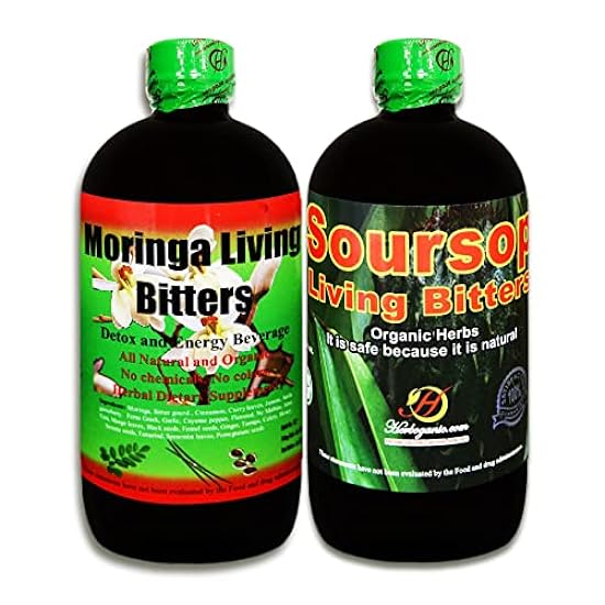 Herboganic Soursop Living Bitters and Moringa Living Bitters Combo Pack - 16 Oz 442938600