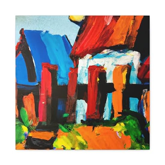 Fauvist Barn Spectacle - Canvas 16″ x 16″ / Premium Gallery Wraps (1.25″) 87339934