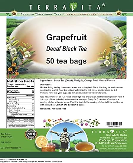Grapefruit Decaf Black Tea (50 tea bags, ZIN: 531775) 536012466