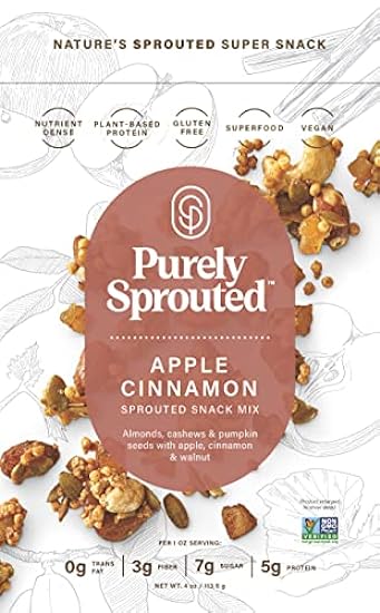 Purely Sprouted Apple Cinnamon Snack Mix: Vegan, Gluten