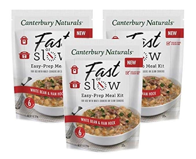 Canterbury Naturals Fast or Slow Easy-Prep Meal Kit, White Bean & Ham Hock, 9oz, Pack of 3 875387496