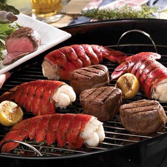 Lobster Gram M6FM2 TWO 6-7 OZ MAINE LOBSTER TAILS AND TWO 6 OZ FILET MIGNON STEAKS 376628460