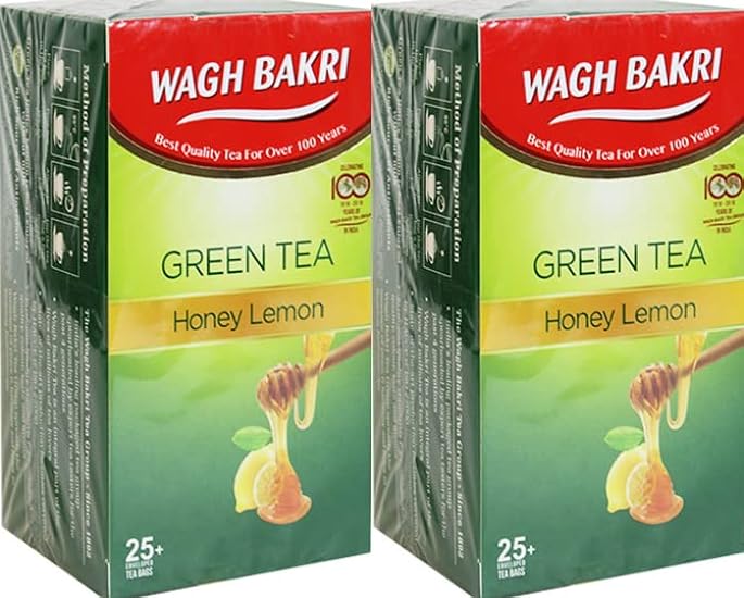 Wagh Bakri Green Tea Honey Lemon (25+5bags x 1.5g) pack