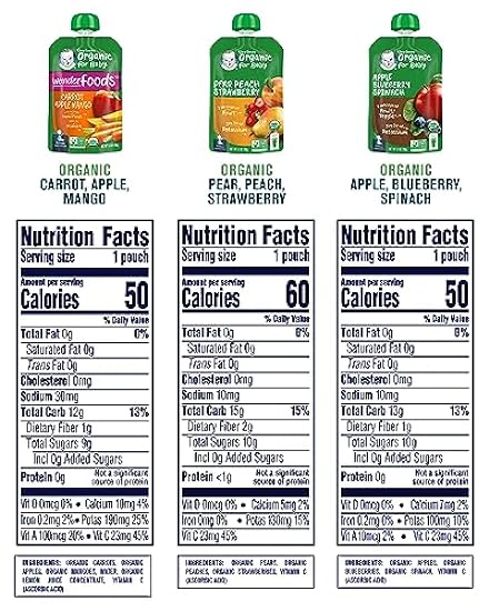 Gerber Organic Baby Food Pouches, 2nd Foods for Sitter, Fruit & Veggie Variety Pack, 3.5 Ounce (Set of 18) 859093474