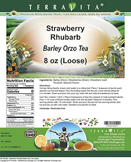Strawberry Rhubarb Barley Orzo Tea (Loose) (8 oz, ZIN: 564329) - 3 Pack 974883282
