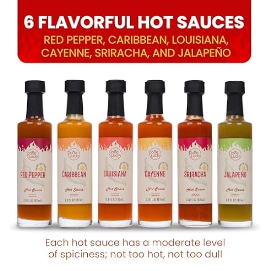 Hot Sauce Gift Set (6 Pack) - Hot Sauce Variety Pack in Premium Wooden Box - Great Gift for Birthday, Father´s Day, Christmas for Him, Her, Dad, Mom, Men - Unique Hot Sauce Gift Set (Set of 6) 221351564