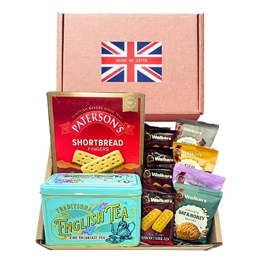 Scottish Gifts Hamper With Shortbread & British Tea & B