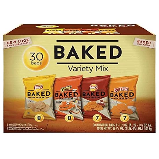Lays Oven Baked Potato Chips Variety Pack, 30Count 5034
