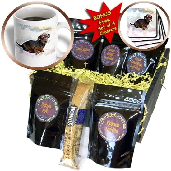 3dRose Miniature Dachshund Coffee Gift Basket, Multi 883512690