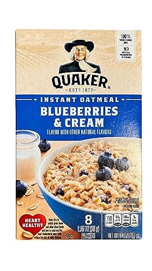 Quaker Instant Oatmeal, Blueberries & Cream 8 Count Ind