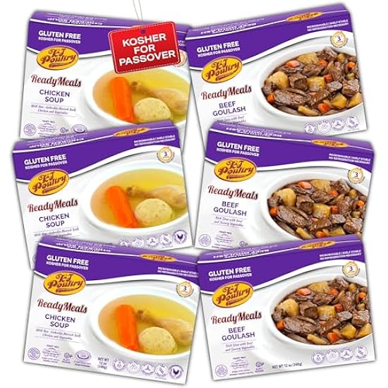 Kosher MRE Meat Meals Ready to Eat (6 Pack Ultimate Variety - Beef & Chicken) Prepared Entree Fully Cooked, Shelf Stable Microwave Dinner - Travel, Military, Camping, Emergency Survival Protein Food 177009311