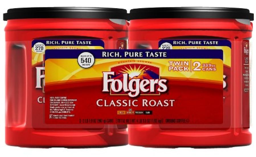 Folgers Coffee Twin Pack, Classic Roast, 67.8 Ounce (Pa