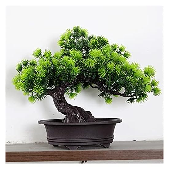 MKYOKO Artificial Bonsai Tree Highly Simulated Pine Bonsai, 9 inch Plastic Artificial Welcoming Pine, Small Faux Tree for Coffee Table and Desk Simulation Bonsai Trees 878570704