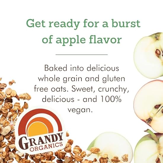 Grandy Organics Apple Crisp Granola, 10 Pound Bulk Bag, Certified Organic, Gluten Free, Non-GMO, Kosher, Plant Based Protein Granola 882042991