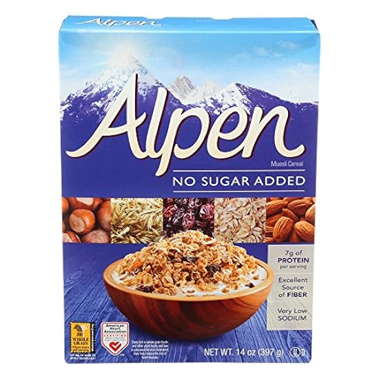 Alpen No Added Sugar Muesli Cereal - Case of 12 - 14 oz