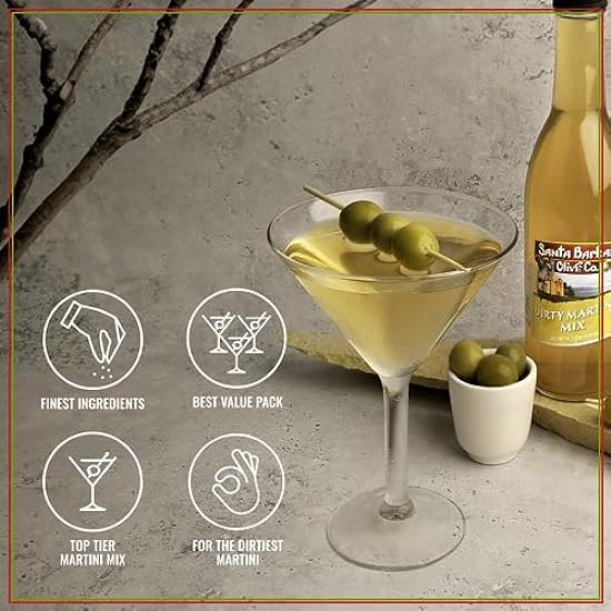 Santa Barbara Dirty Martini Mix - Elevate your cocktails with real olive brine! Premium and all-natural. 6pk, 375mL each 258192152